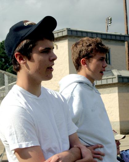 Lter in the day, JD and Chancey watch Chancey's cousin's game