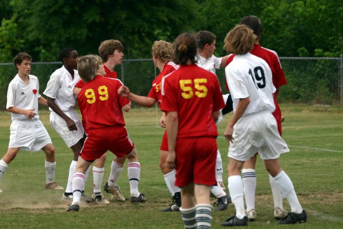 Rusell scores on a corner