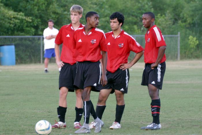 Lining up for a direct kick