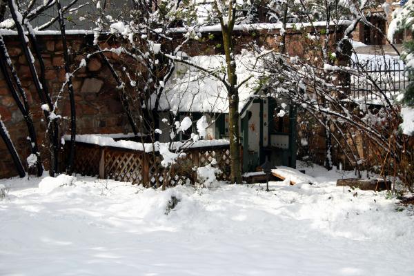 The Big Blizzard that dropped 18 inches on Denver, closed the airport, and caused major whiteouts on the major roads  had less impact on Boulder.  Here you can see we got maybe 4-6 inches